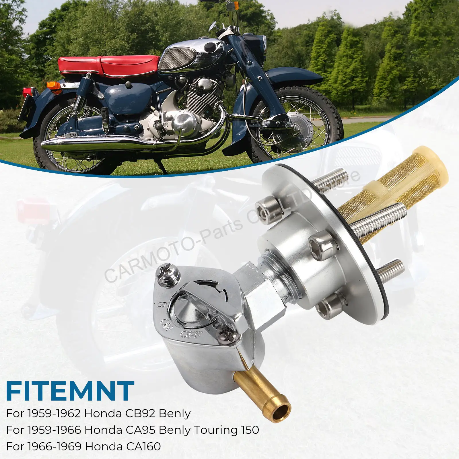 Фото Комплект кранов топливного бака для Honda CA95, CA150, CA160, Dream, Benly, Baby, CA92, CA95, 150 №2