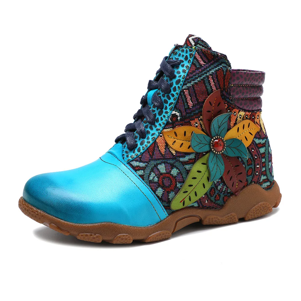 

Large Size 36-44 Non-slip Casual Warm Women's Ankle Boots Comfortable Flat Lace-up Women Short Boot