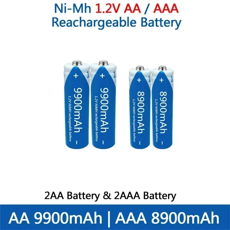 Аккумуляторы NI-MH AA AAA 1.2В, 9900мАч8900мАч, высокой емкости, для фонариков, игрушек, часов, сменные батареи (art.: 3920d8eff28d2) - 3920d8eff28d2