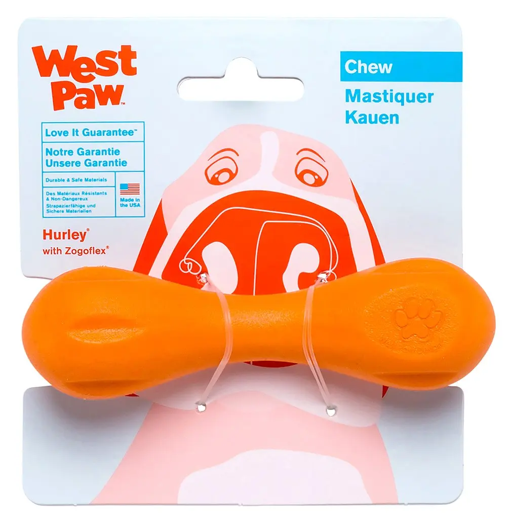 West Paw Zogoflex Hurley Durable Dog Bone Chew Toy for Aggre