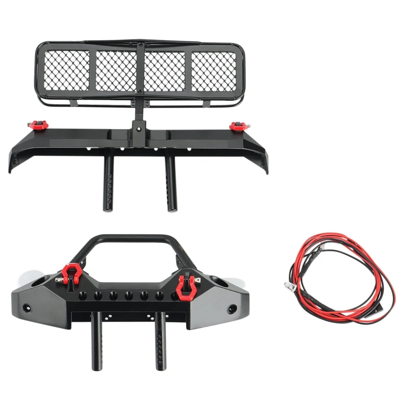 

Metal Front & Rear Bumper with Back Carrier for 1/10 RC Crawler Car Axial SCX10 90046 AXI03007 TRAXXAS TRX4 Parts