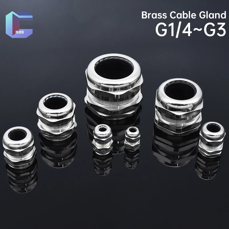 Водонепроницаемый соединитель, латунная кабельная втулка G1/4 G3/8 G1/2 G3/4, металлическое медное соединение, G-резьба, проволока, Glanding IP68