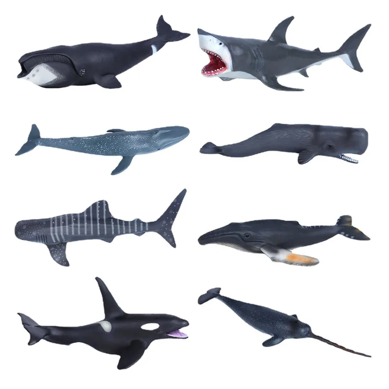 

Simulation Ocean Sea Life Animals Model Salmon Shark Whale Turtle Crab Dolphin Action Figures Kids Cognitive Educational Toys