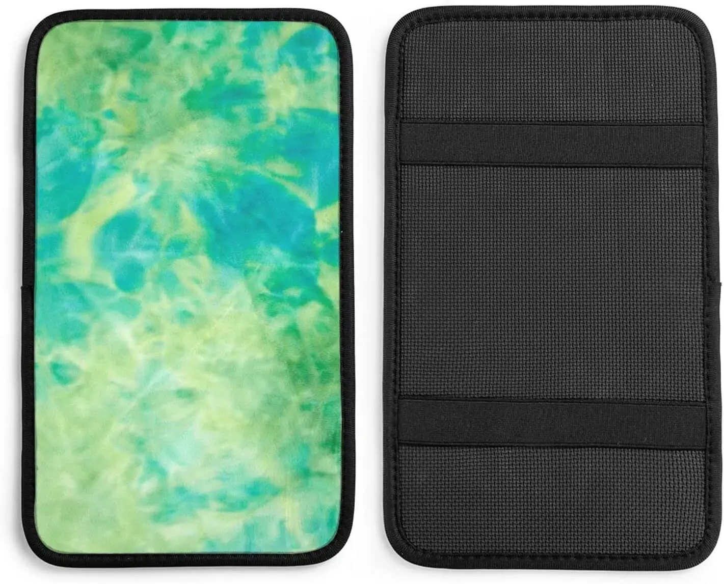 

Vehicle Center Console Armrest Cover Pad, Aqua Tie Dye Soft Comfort Car Handrail Box Cushion Universal Fit for Most Auto, Vans,