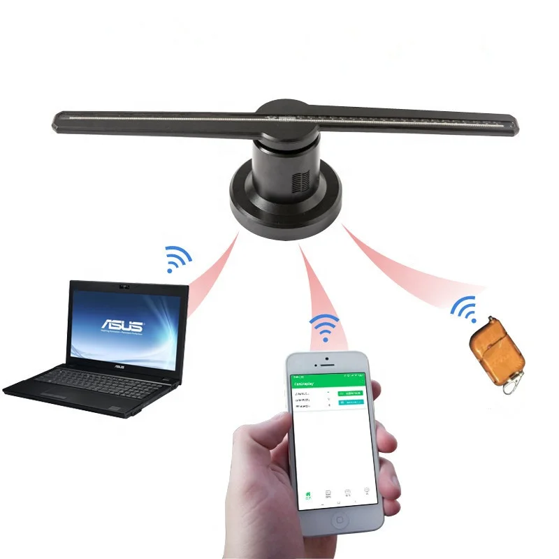 

3D Led Fan Display Machine Hologram 42Cm App Control Led Advertising Equipment 3D Hologram Advertising Player Equipment