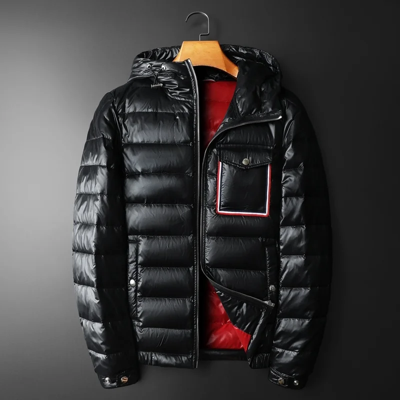 

Top Quality Winter Hooded Jackets Mens Solid Color Duck Down Jacket Men Parka Duck Down Jacket Printing Jacket Plumas De Hombre