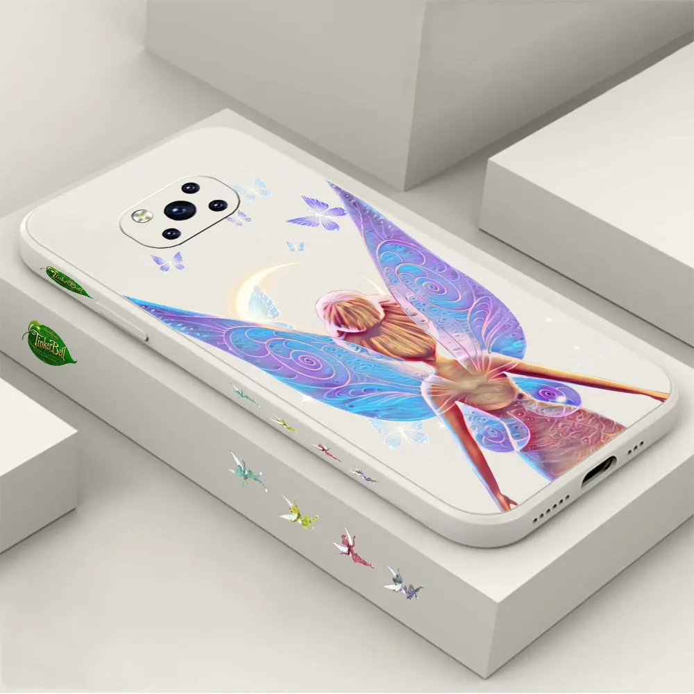 

Cartoon Tinker Bell Phone Case For Xiaomi POCO M5 X5 F5 M4 M3 F4 F3 X4 X3 NFC GT PRO MIX 4 3 2 2S 5G Liquid Silicone Cover Capa