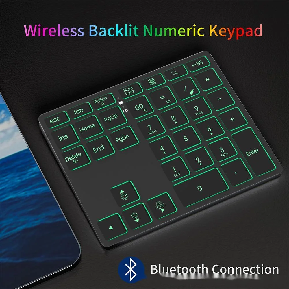 Двухрежимная цифровая Bluetooth-клавиатура с подсветкой проводная беспроводная