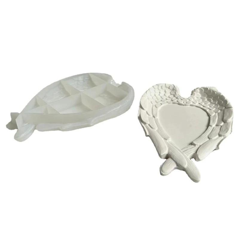 

Heart-Shaped Wing Style Tray Mold Feather Dish Silicone Mold for DIY Craft Make