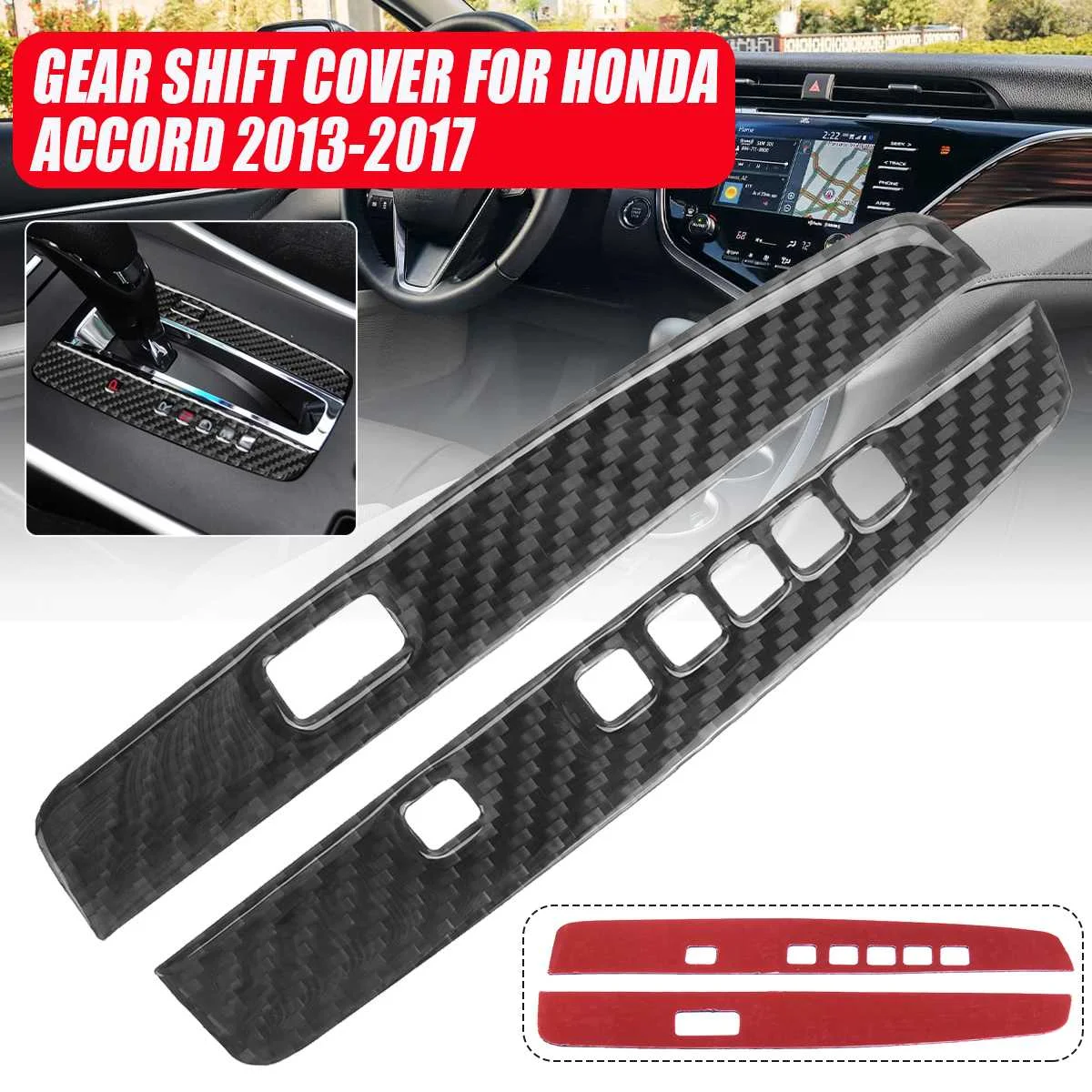

2 шт. центральная консоль из углеродного волокна, рама переключения передач, литье крышки, планки для Honda Accord 2013 2014 2015 2016 2017, автомобильные акс...