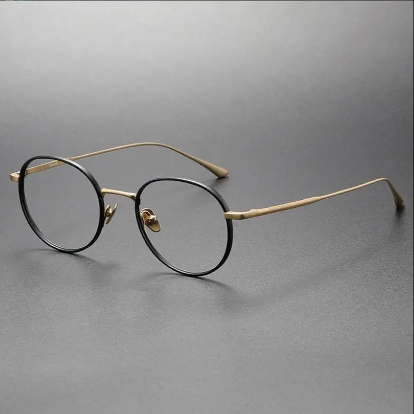 

Оправа для очков для близорукости для мужчин и женщин, ретро, рецептурные, из чистого титана, в винтажном стиле, с защитой от излучения, близорукости