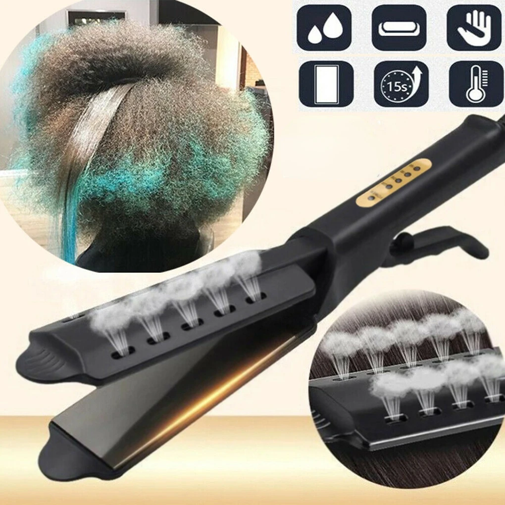 Professional Hair Straightener Negative Ion Flat Iron Heating Comb Temperature Control Hot Comb Hair Straightening Styling Tools