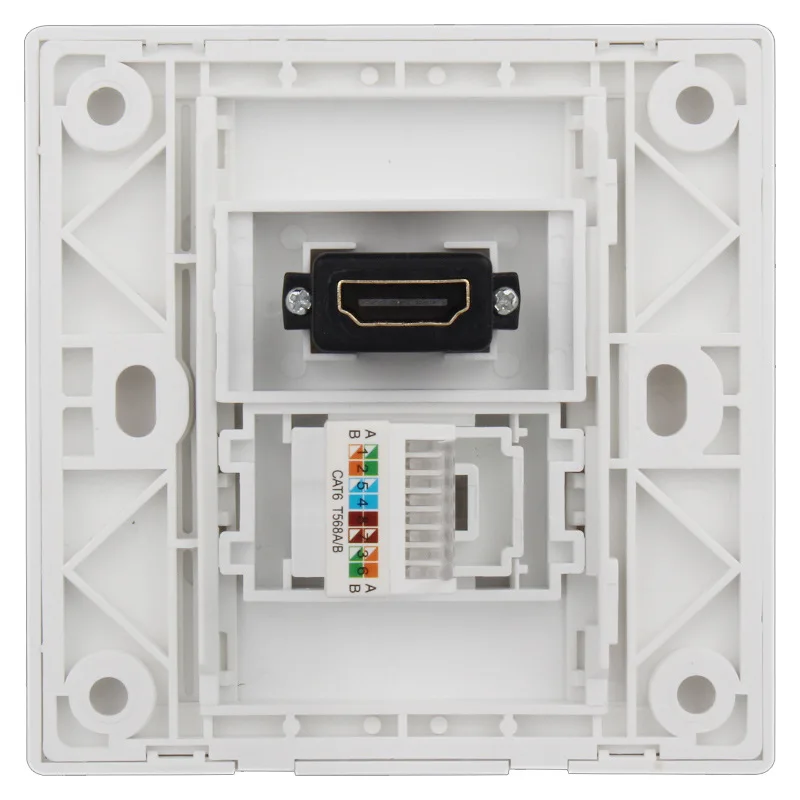 86 прямой разъем HDMI высокой четкости сетевая розетка категории 6 компьютер RJ45