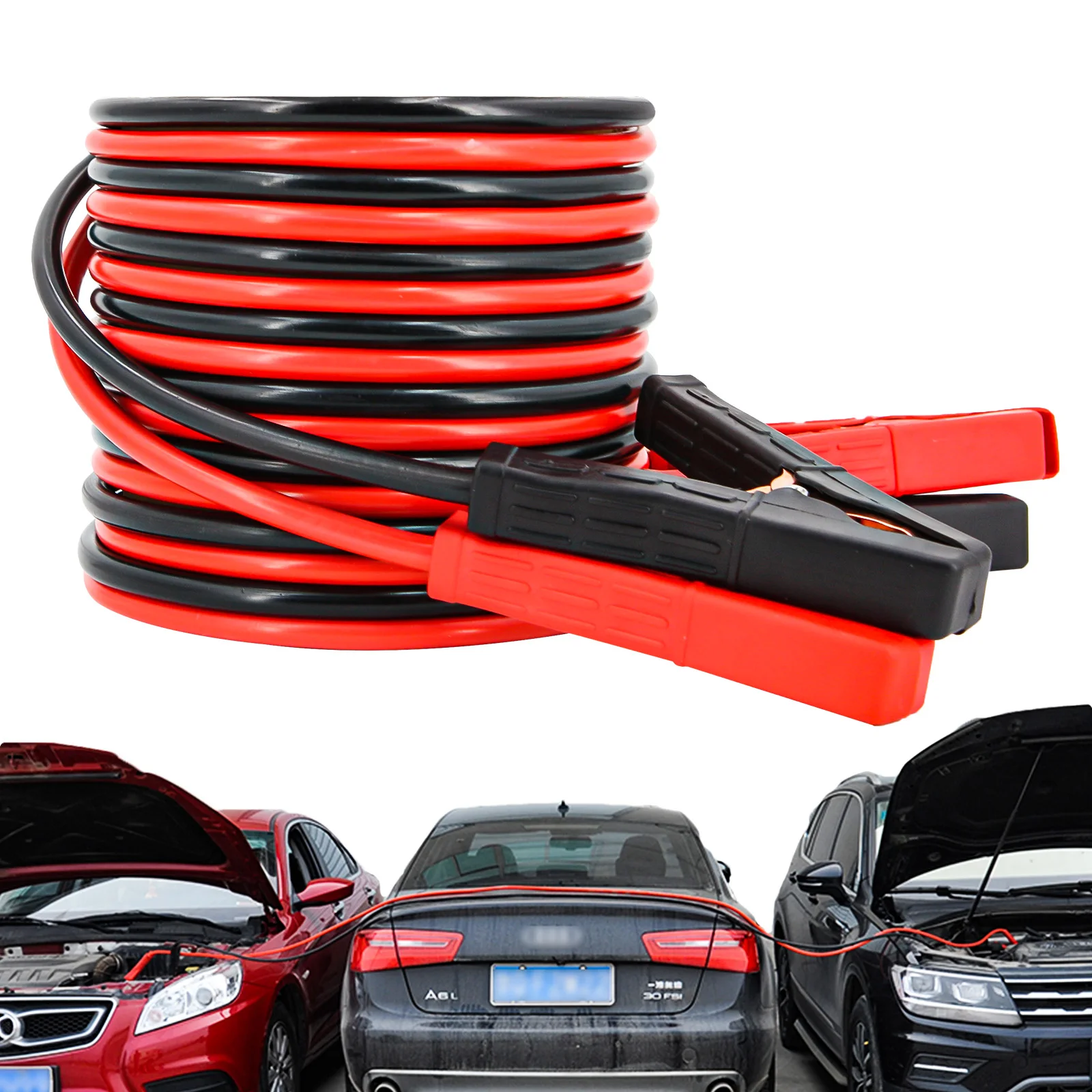 

Car Battery Jump Leads Booster Cables Heavy Duty 4M 2000A Jumper Cable For Van Truck Emergency Power Start Auto Starter Wire