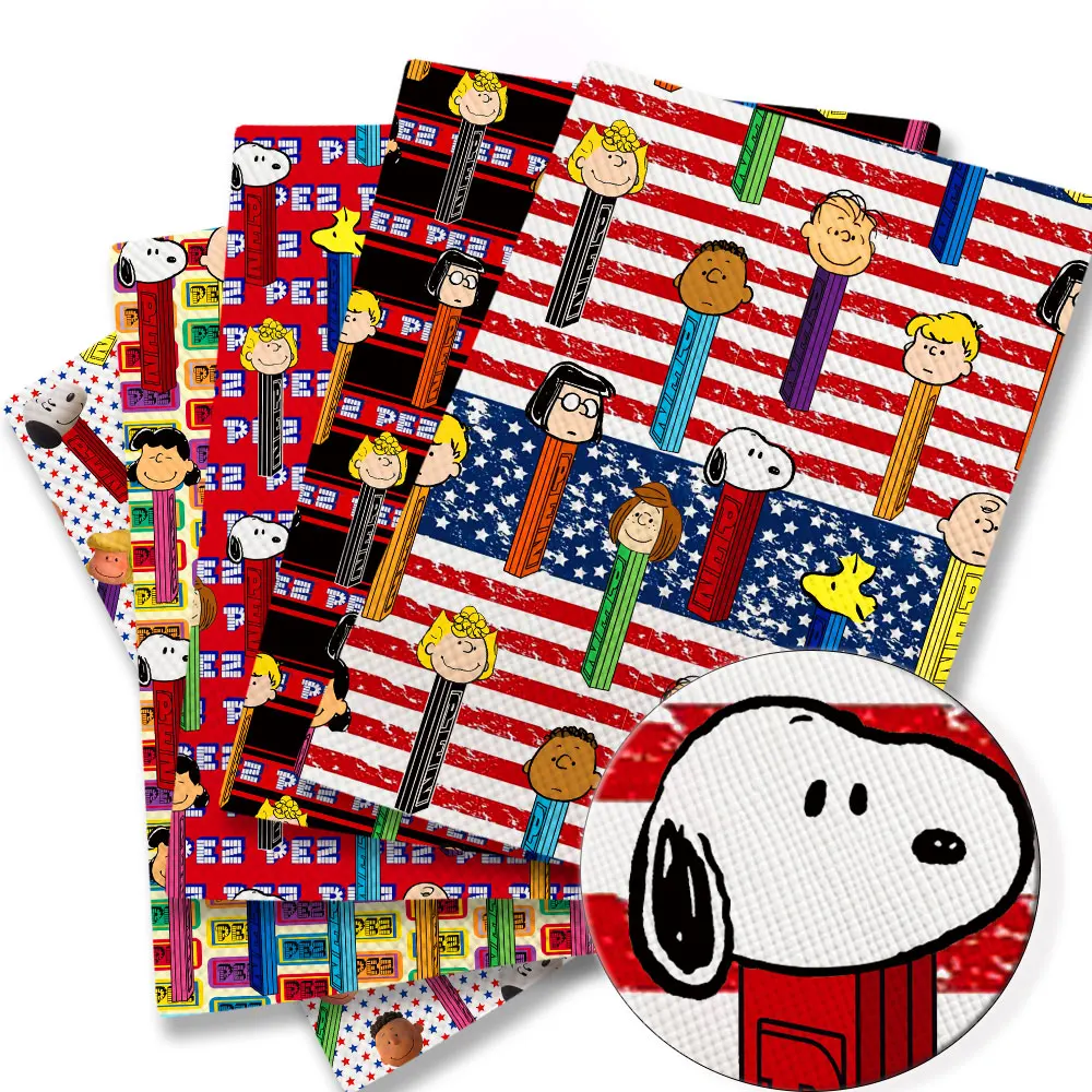 

Листы из синтетической кожи с мультяшным принтом, 20*140 см