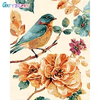 gatyztory diy pictures by number bird kits painting by numbers flower animals drawing on canvas hand painted paintings art gift