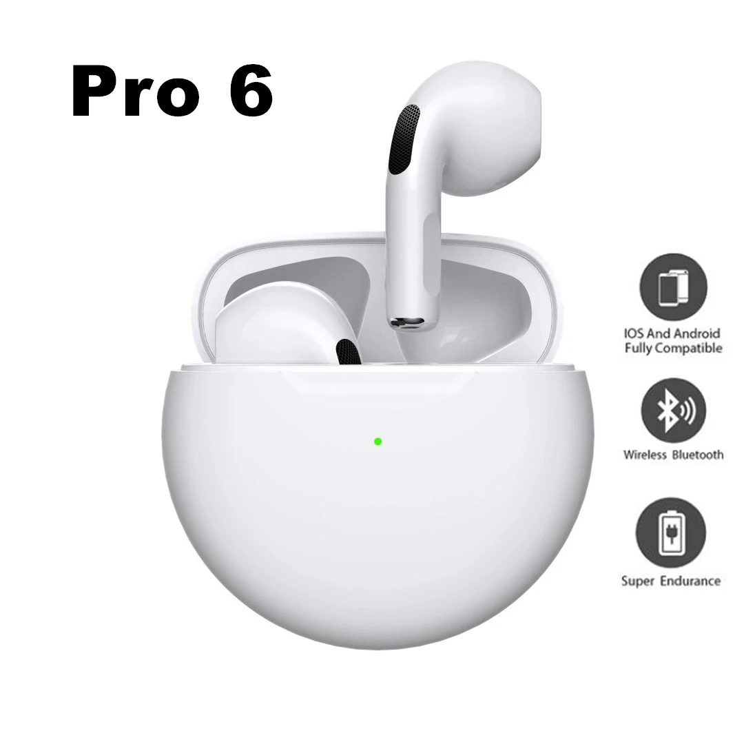 

TWS Fone Bluetooth Earphones Air Pro 6 Wireless Headphones Sports Earpiece With Mic Noise Reduction Earbuds Hands Free Headsets