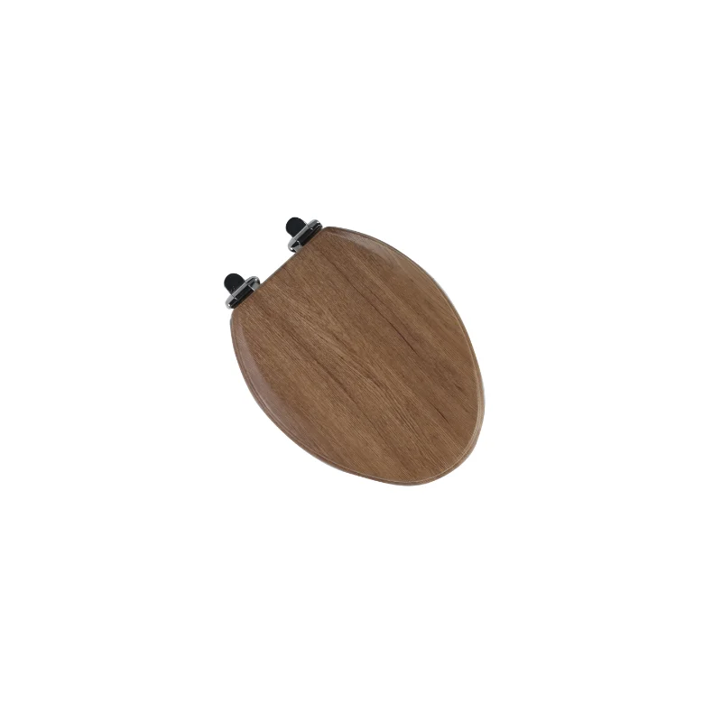 

Oval Toilet Seat\ Premium Molded Wood Seat with Quiet-Close Hinges Brown MDF [US Stock]