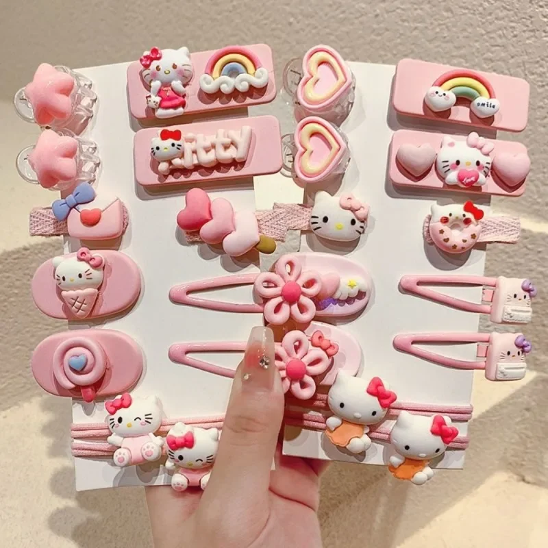 12 шт. заколка для волос Sanrio Hello Kitty веревка с героями мультфильмов милые