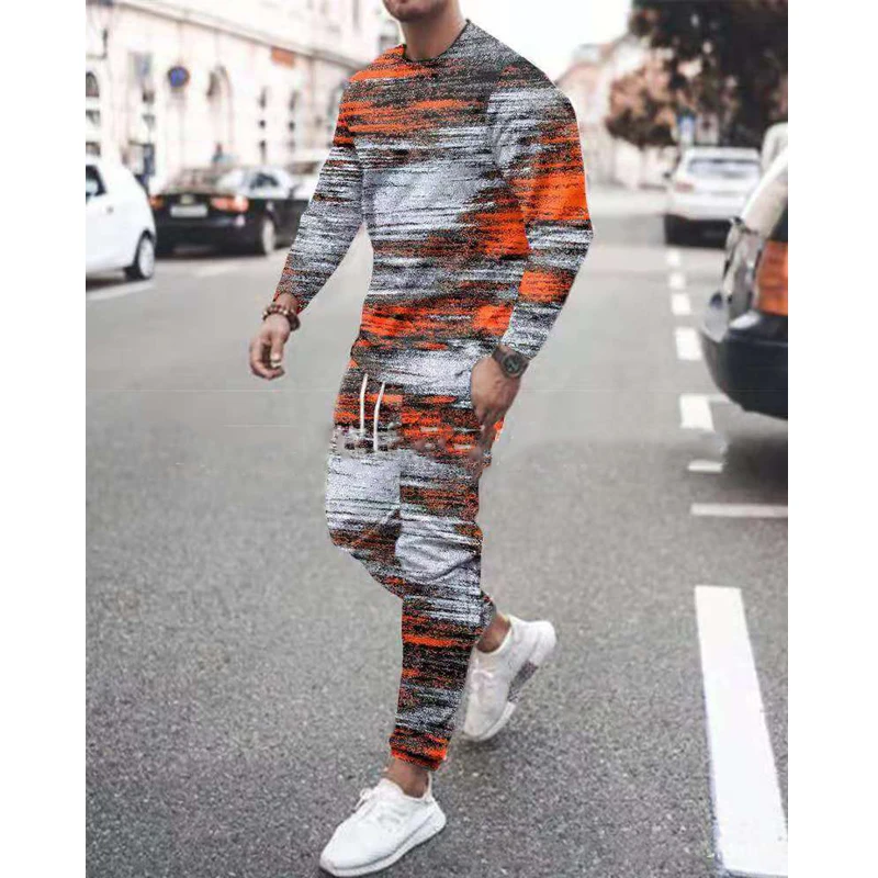 2022 Autumn Tracksuit Man Casual Sports Suit 3D Printing Men's Sweatpants Set Fashion Essentials Men Clothing Oversized T-Shirt