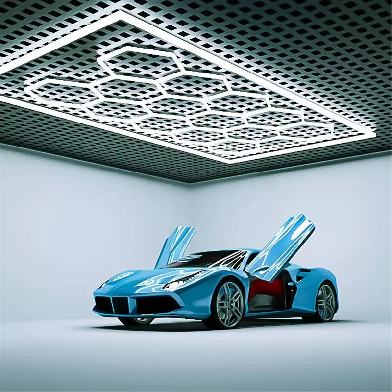 Шестигранный светодиодный светильник для гаража склад мастерская тренажерный