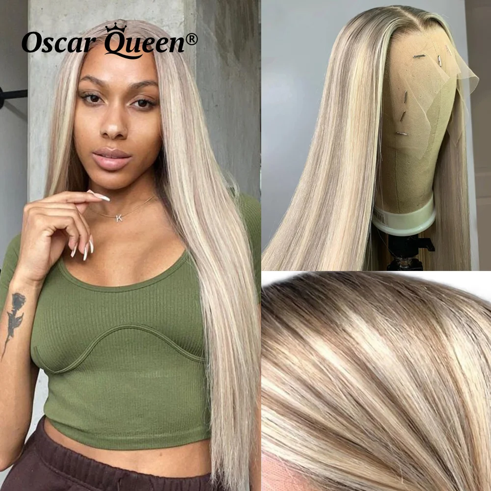 

Ash Honey Blonde 13x4 Lace Front Wig Human Hair HD Transparent 613 Colored Lace Frontal Wig Highlight Human Hair Wigs For Women