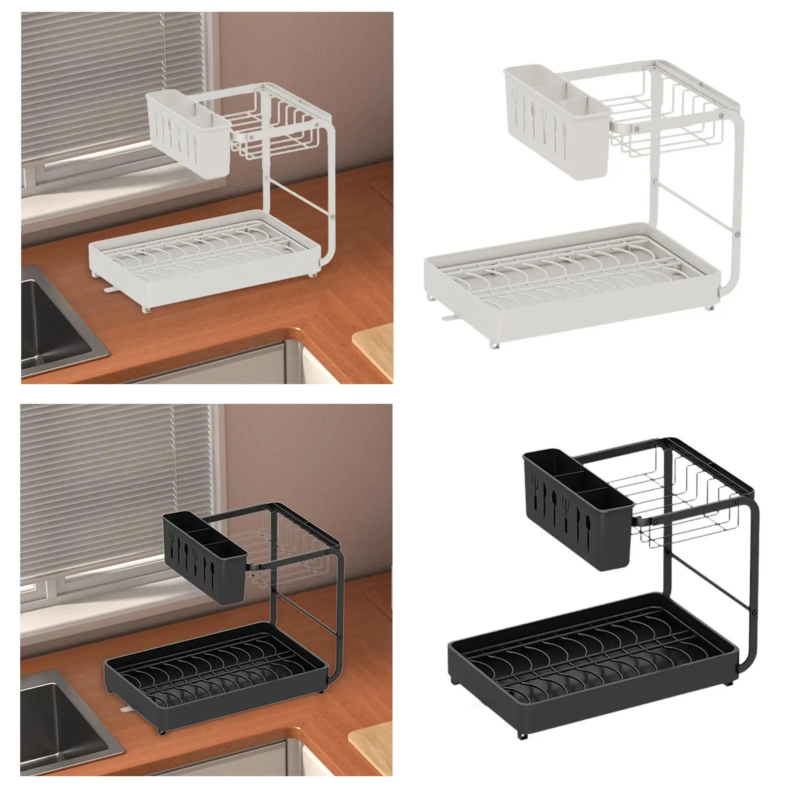 Сушилка для посуды кухонная стойка самосливающаяся 2 яруса кухонные гаджеты