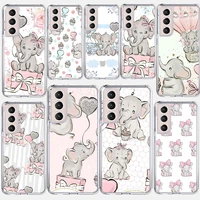 cartoon baby elephant phone case coque for samsung galaxy s21 ultra 5g s20 fe s20 plus s10e s10 lite s8 s9 plus s7 cover funda