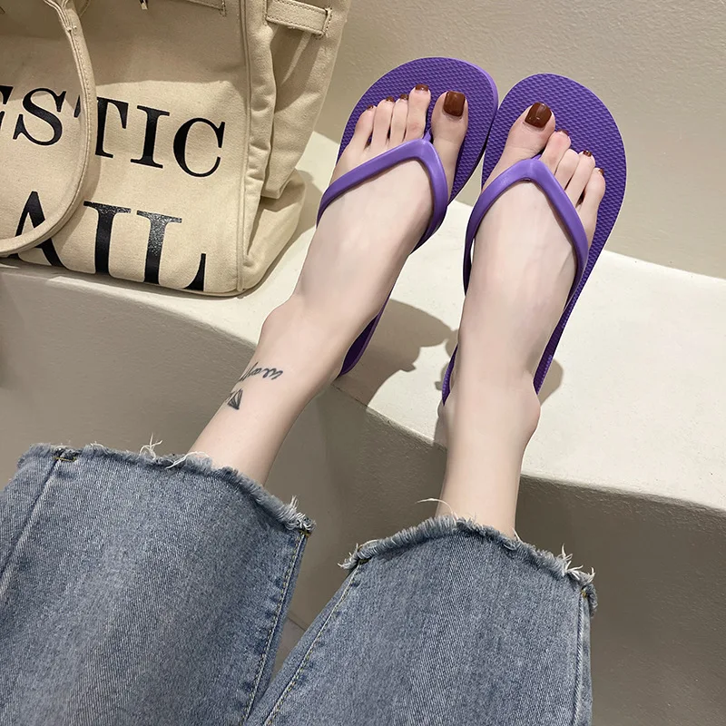HKAZ-S slippers flip flops summer outdoor  flat soled non-slip women's beach shoes  leisure comfortable fashion new summer