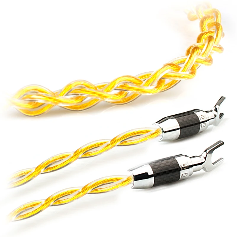 

Xiao Fan D20 аудио кабель ручной работы Hifi кабель для динамика 2 банановых штекера на 2 изогнутых типа усилитель Банановый штекер провод для динамика кабели