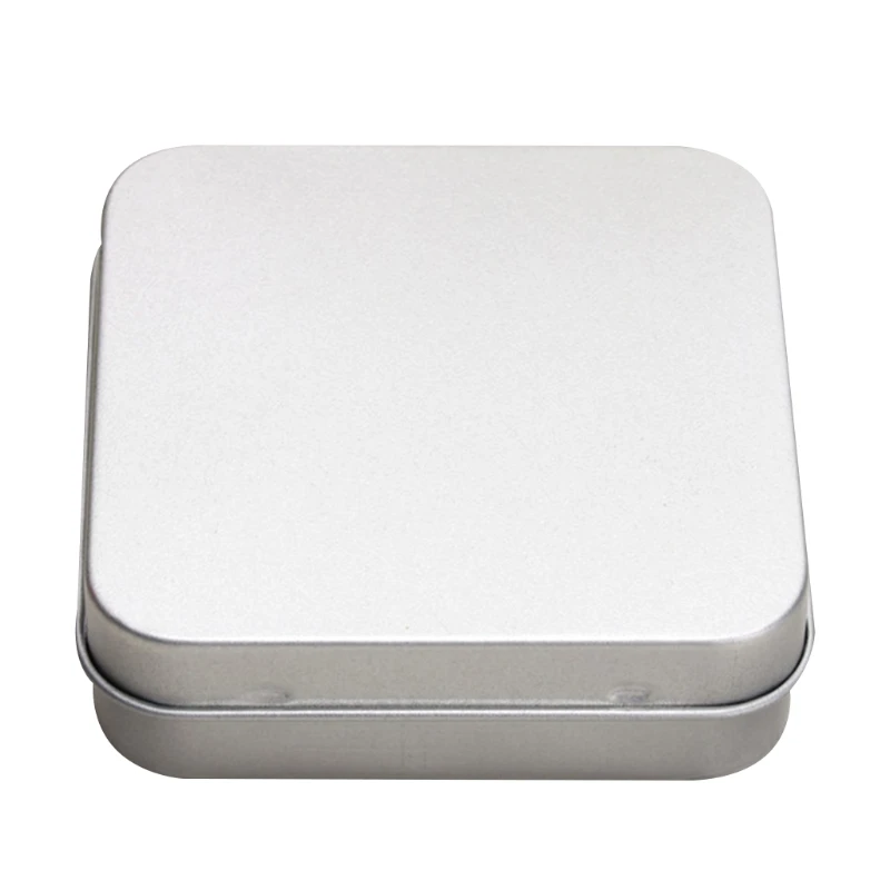 

Новинка 2022, квадратные жестяные коробки, прочная жесткая антидеформирующая банка для конфет и таблеток, жестяная банка для хранения монет
