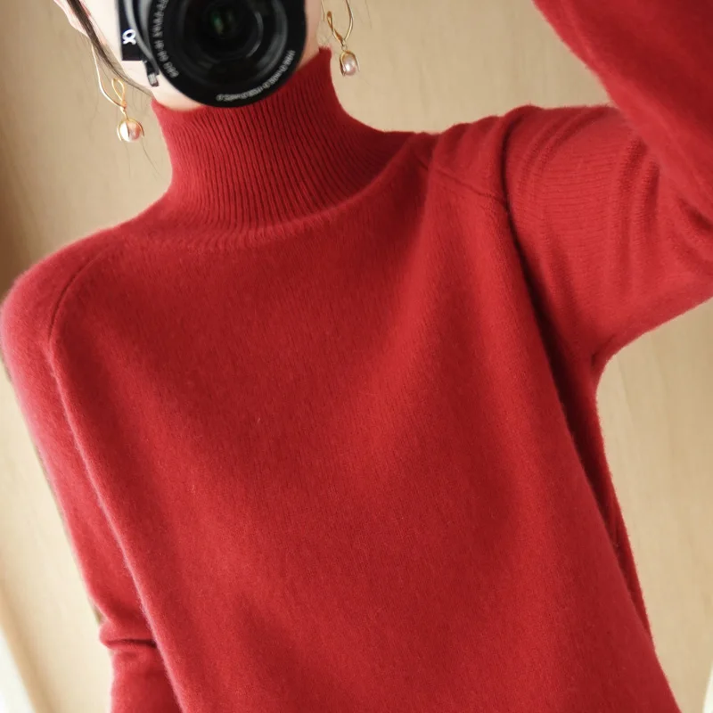 Autumn And Winter 2022 New High Collar Raglan Pullover, High End, Noble, Lazy, Casual, Wearing Underneath Knitted Sweater Women