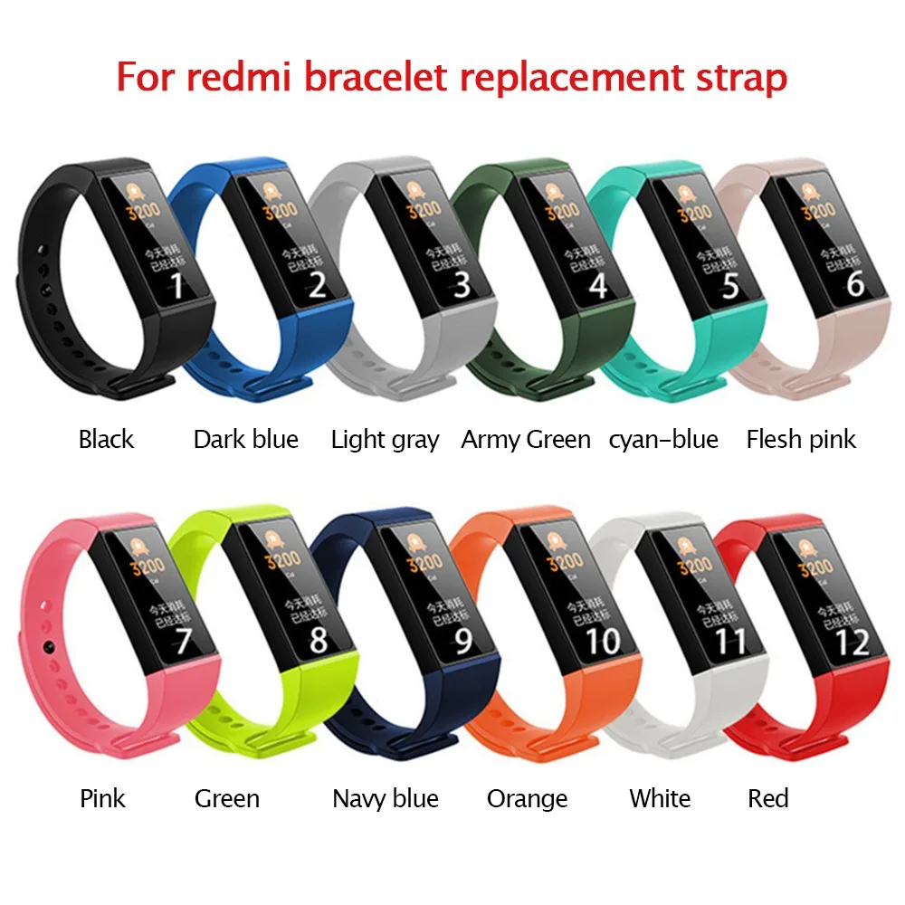 

For Xiaomi Redmi Band Silicone Wrist Strap For Redmi Smart Bracelet Colorful Watch Strap For Mi Redmi Band 4C Accessories