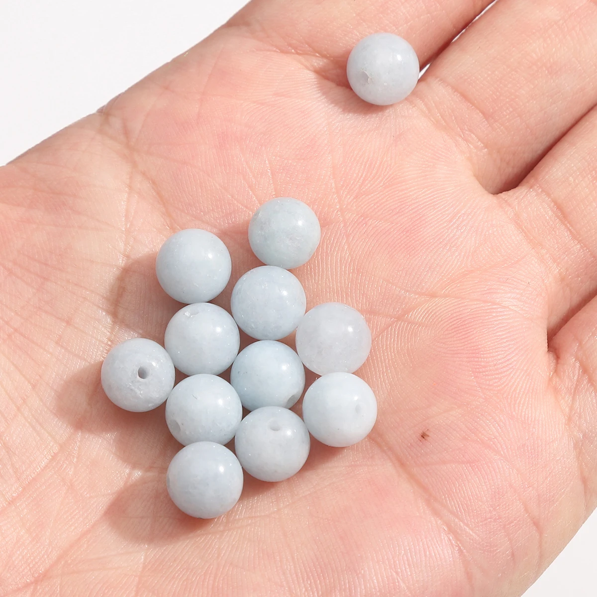 1 шт./упаковка бусины из белого камня 6/8/10/12 мм