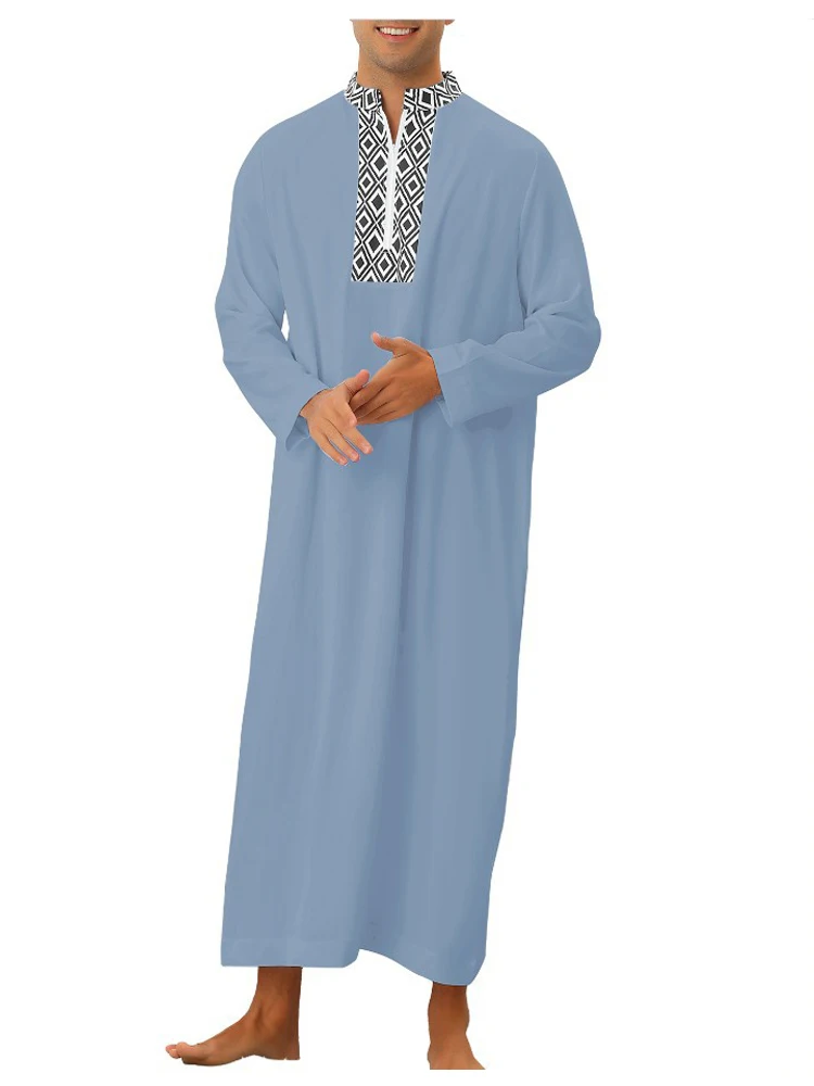 Islam Muslim Men Clothing Casual Jubba Thobe Abaya Homme Musulman Caftan Islamic Robes Pakistan Arabia Djellaba Fashion Dress