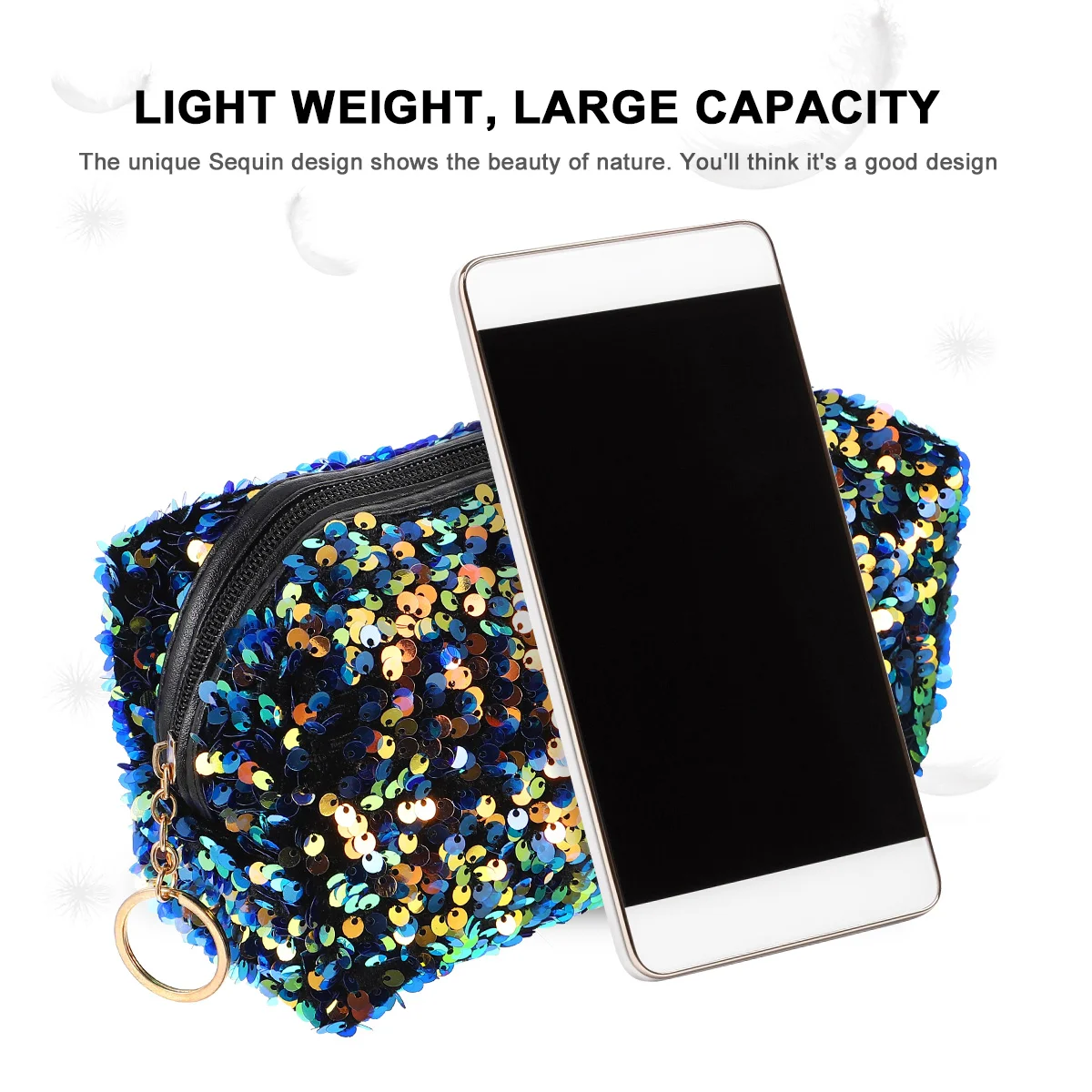 Сумка с блестками для макияжа блестящая черная сумка туалетных принадлежностей