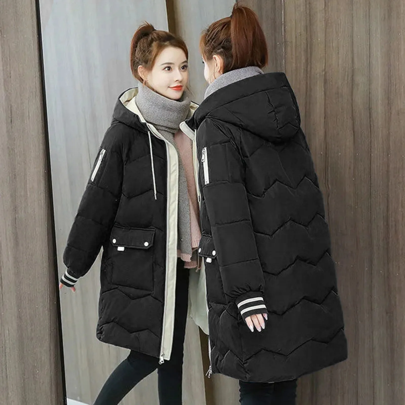 

Ladies Coat Women's Outerwear Coats Women Fashion Outerwear Coats Jacket Long Cotton-padded Womens Petite Lined Raincoat Women