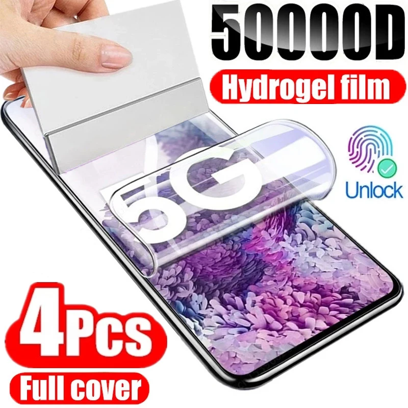 

4Pcs Hydrogel Film for Samsung Galaxy S20 S22 S21 Ultra S10 S9 S8 Plus FE Screen Protectors for Samsung Note 20 10 9 8 Plus S23U
