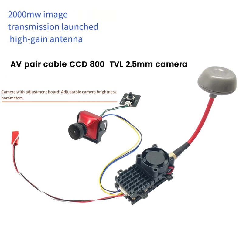 5 8 ГГц 2 Вт FPV VTX передатчик + камера CCD 800TVL антенна 2000 МВт 48-канальный аудио-видео