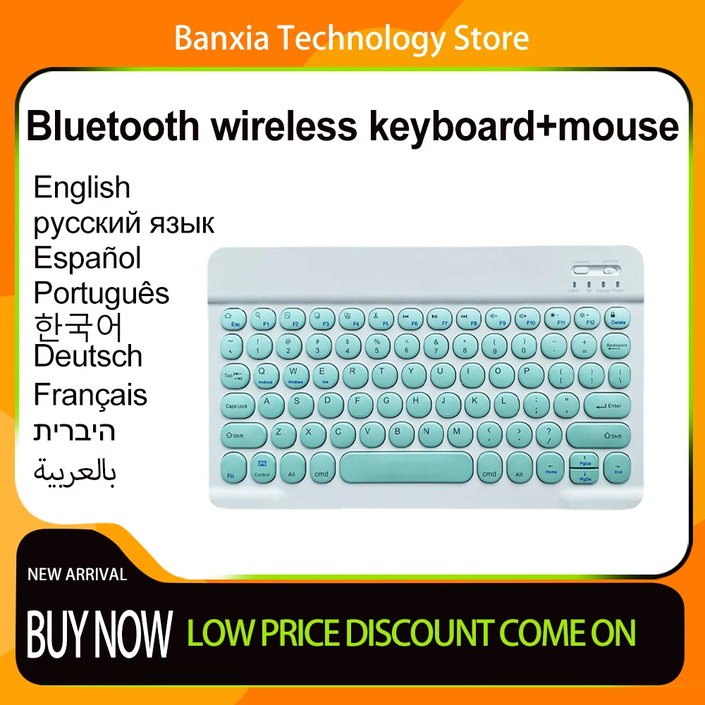 

Wireless Bluetooth Keyboard for IPad Samsung Xiaomi Russian Spanish Hebrew Keyboard and Mouse for IOS Android Windows Tablet