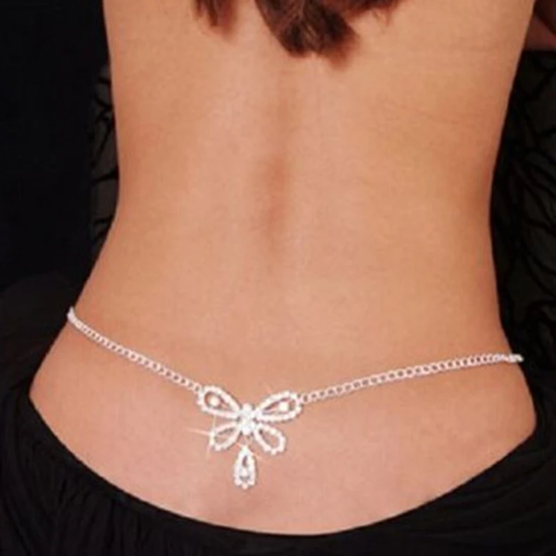 

Цепочка на талию женская с кристаллами, пикантный ювелирный украшение для тела в Корейском стиле, Пляжное бикини, украшение для девушек, сер...