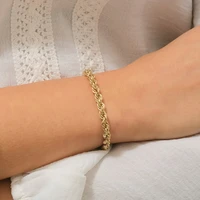wholesale classic twisted rope chain bracelets 18k gold plated stainless steel chain bracelet for women men jewelry