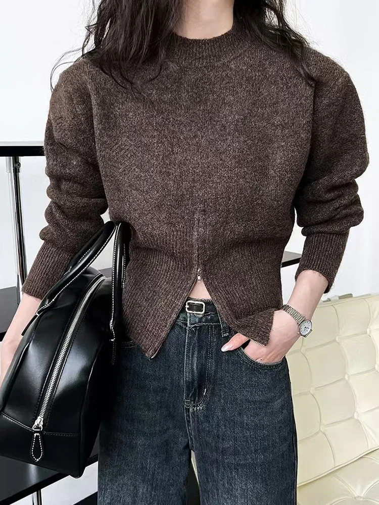 Fanan новые повседневные корейские свободные вязаные пуловеры с длинными рукавами