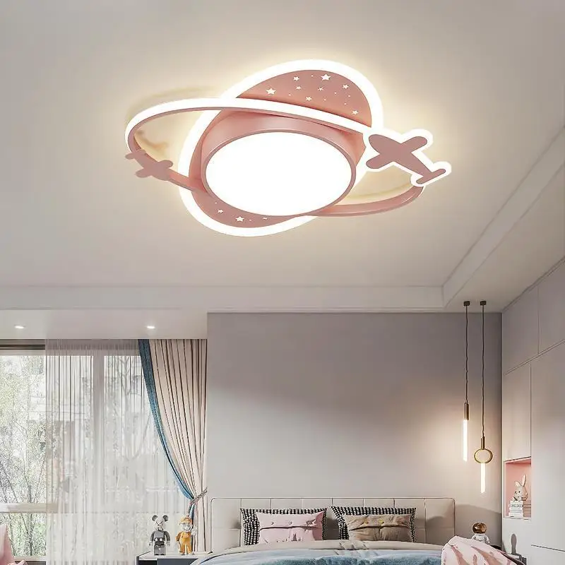 Мультяшный самолет потолочный светильник для детской комнаты девочки мальчика