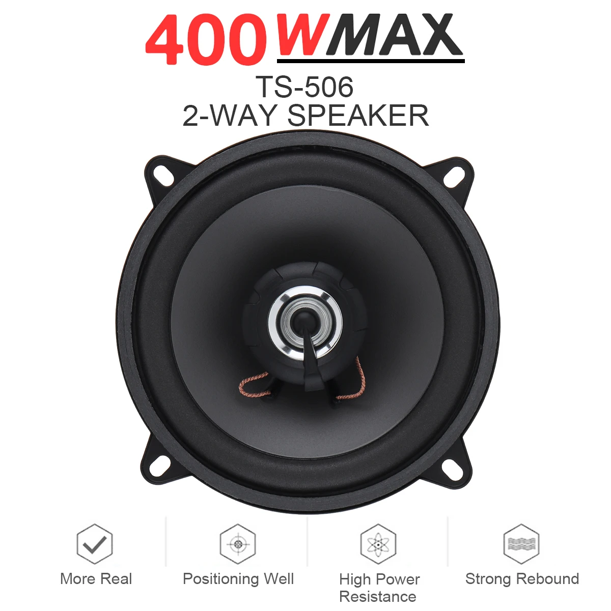 1 Piece 5 Inch Car Speakers 400W 2 Way Vehicle Door Subwoofer Car Audio Music Stereo Full Range Frequency Automotive Speaker