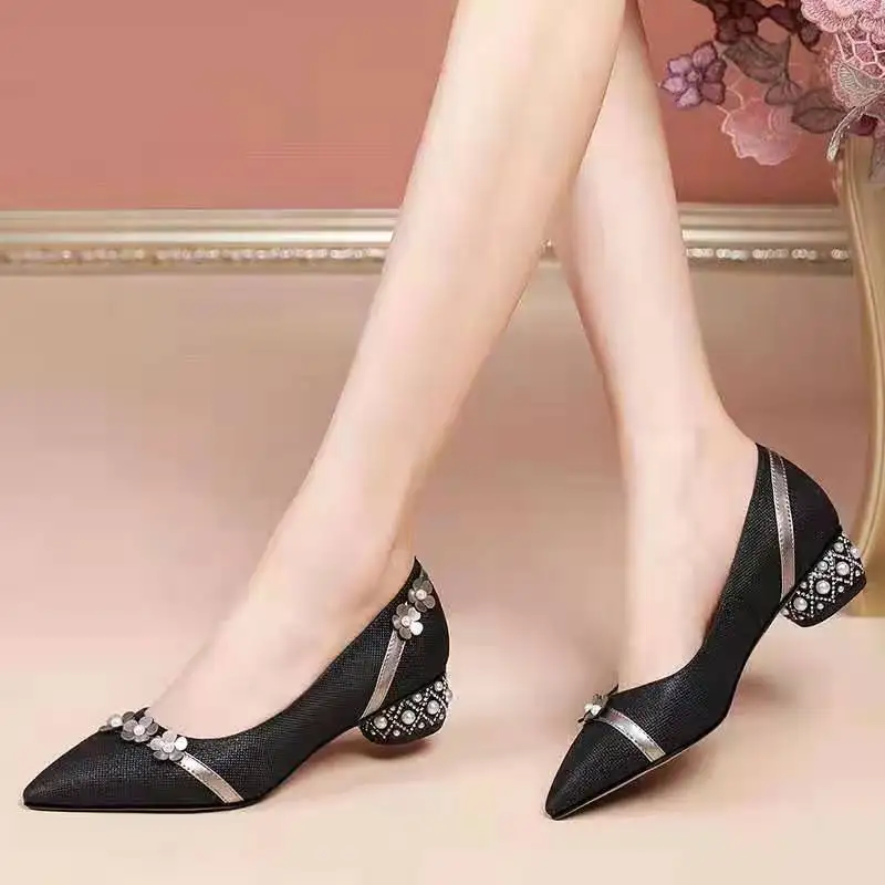 

Women Fashion Sweet Blue Comfort Spring & Summer Square Heel Pumps Lady Casual