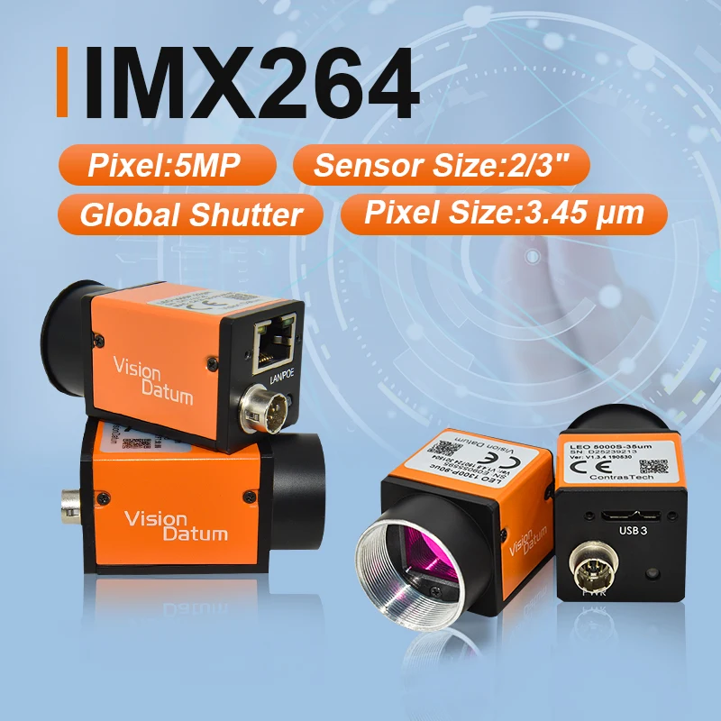 

Vision Datum High Performance 5MP Machine Camera with Sony IMX264 2/3" Global Shutter for Semiconductor Wafer Inspection