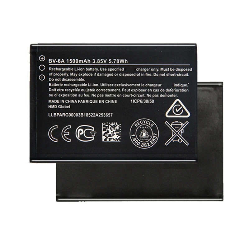10pcs BV-6A Battery 1500mAh for Nokia Banana 2060 3060 5250 