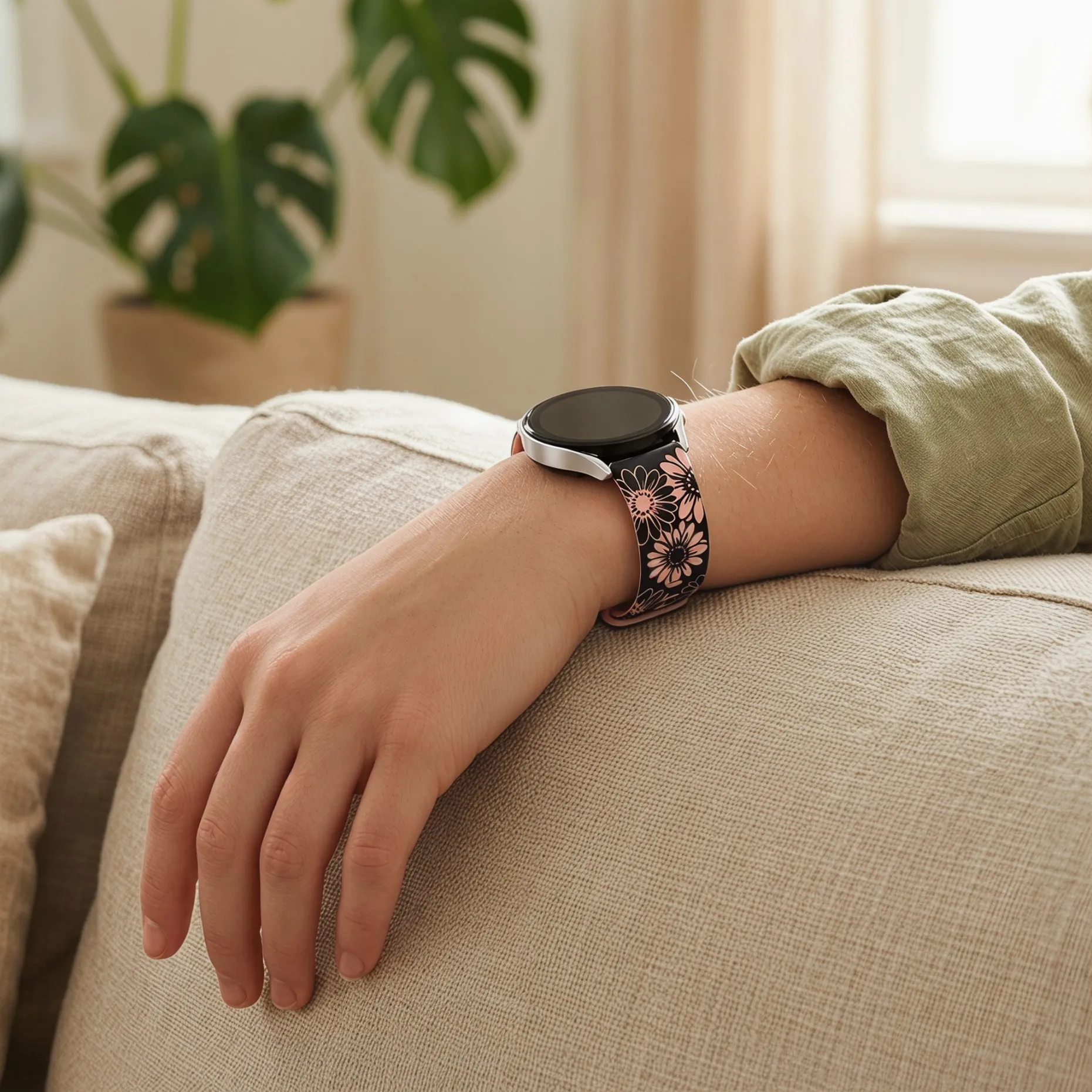 Фото Ремешок 20 мм для Samsung Galaxy Watch 7/5/4/6 40/44 мм, силиконовый браслет с гравировкой, ремешок для Galaxy Watch FE 5 Pro 4/6 Classic №5