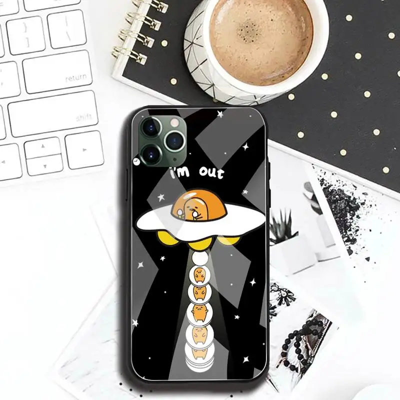 Милый мультяшный чехол для телефона Gudetama закаленное стекло iPhone 13 12 Mini 11 Pro XR XS MAX 8X7